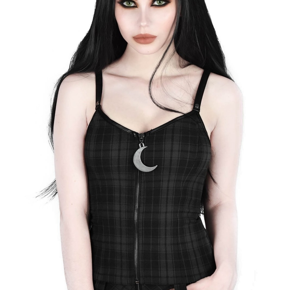 SOLD Killstar Darklands Zip Top [TARTAN]